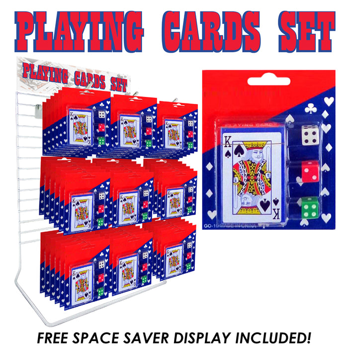 36pc Playing Cards with Dice Display