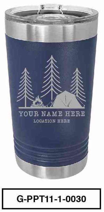 'CAMP SCENERY'  POLAR CAMEL 16oz VACUUM INSULATED TUMBLER WITH CLEAR LID -