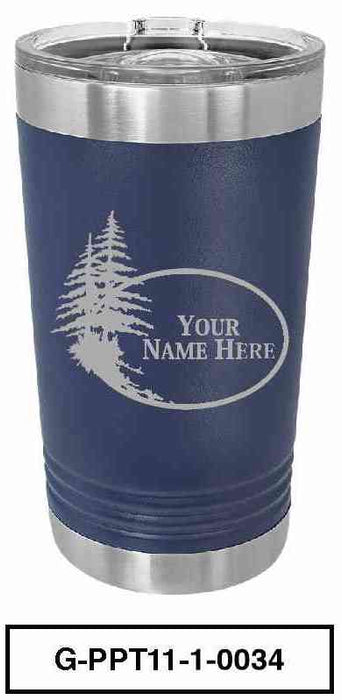'PINE TREE'  POLAR CAMEL 16oz VACUUM INSULATED TUMBLER WITH CLEAR LID -