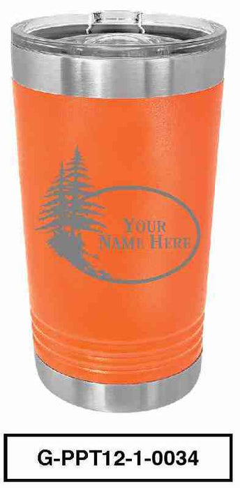 'PINE TREE'  POLAR CAMEL 16oz VACUUM INSULATED TUMBLER WITH CLEAR LID -