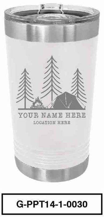 'CAMP SCENERY'  POLAR CAMEL 16oz VACUUM INSULATED TUMBLER WITH CLEAR LID -
