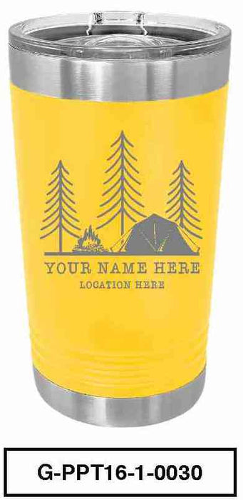 'CAMP SCENERY'  POLAR CAMEL 16oz VACUUM INSULATED TUMBLER WITH CLEAR LID -