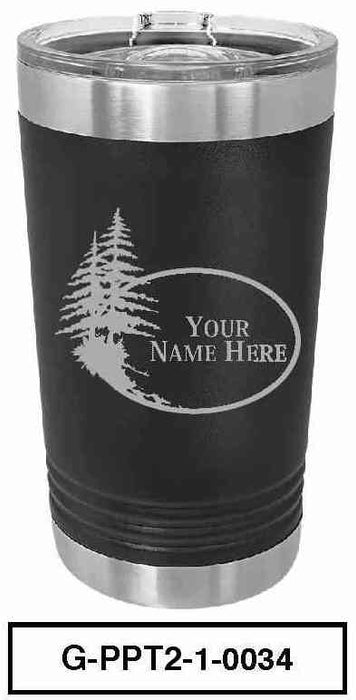 'PINE TREE'  POLAR CAMEL 16oz VACUUM INSULATED TUMBLER WITH CLEAR LID -