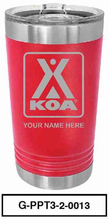 KOA POLAR CAMEL 16oz VACUUM INSULATED TUMBLER WITH CLEAR LID - G-PPT