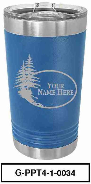 'PINE TREE'  POLAR CAMEL 16oz VACUUM INSULATED TUMBLER WITH CLEAR LID -