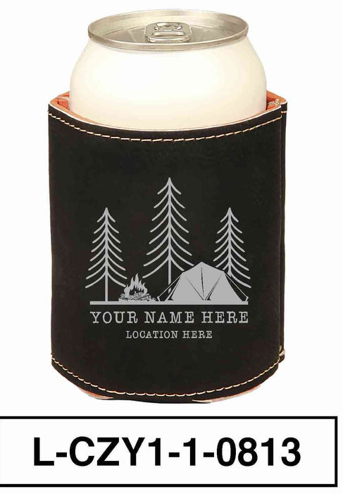 LEATHERETTE CAN COZY - "CAMP SCENERY"