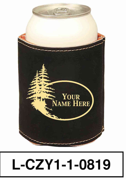 LEATHERETTE CAN COZY - "PINE TREE"