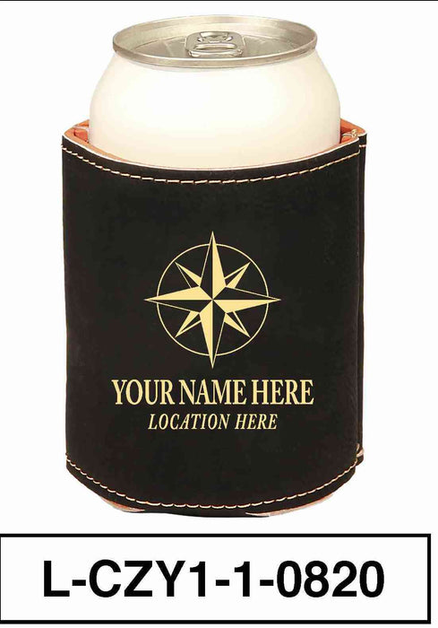 LEATHERETTE CAN COZY - "COMPASS"