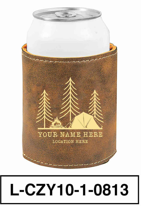 LEATHERETTE CAN COZY - "CAMP SCENERY"