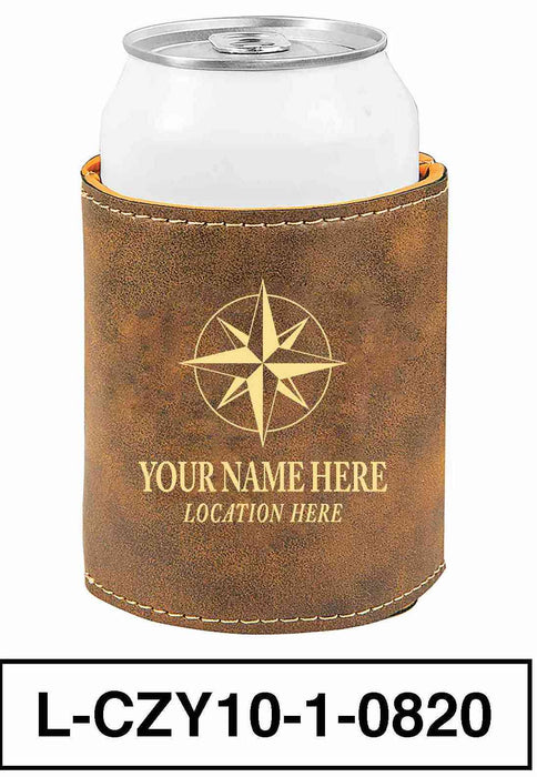 LEATHERETTE CAN COZY - "COMPASS"