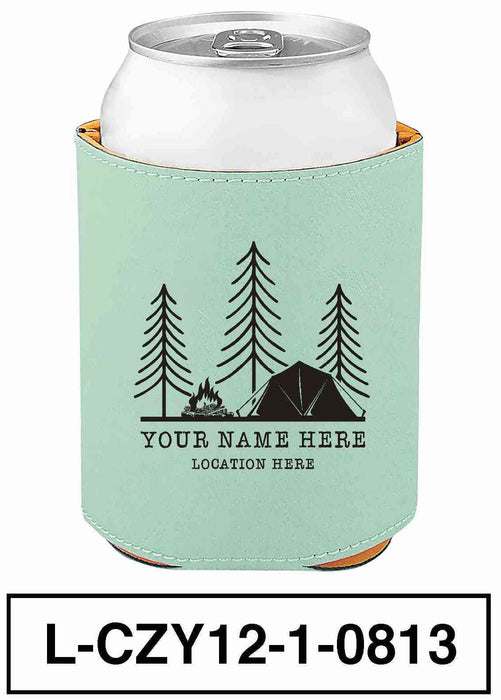 LEATHERETTE CAN COZY - "CAMP SCENERY"