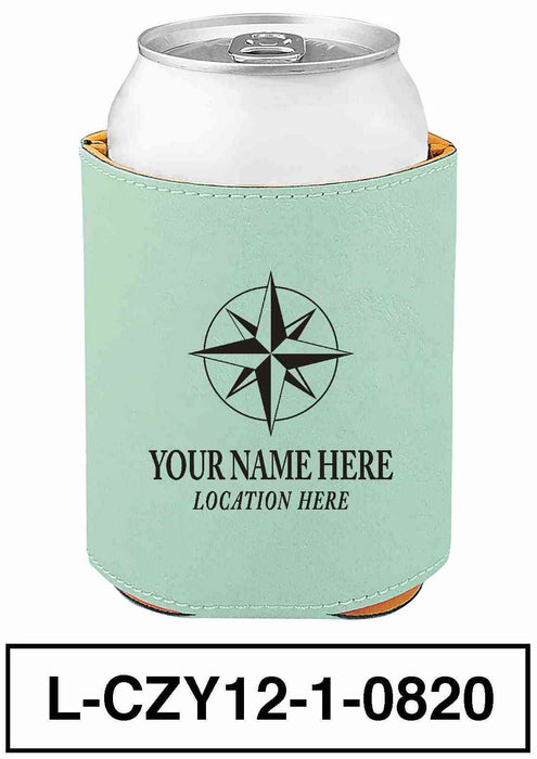 LEATHERETTE CAN COZY - "COMPASS"