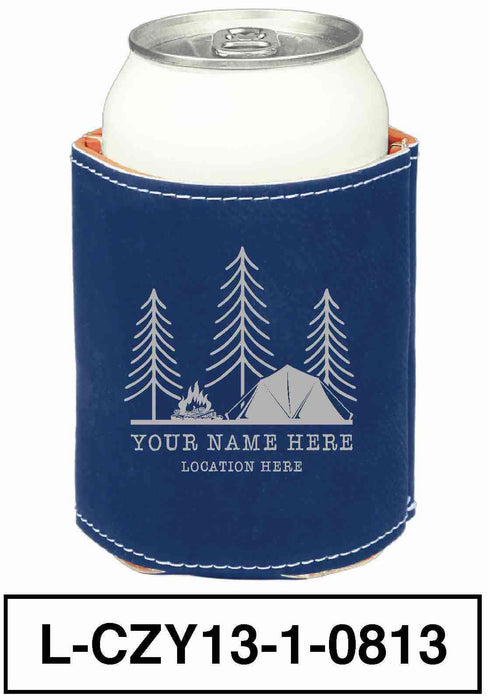 LEATHERETTE CAN COZY - "CAMP SCENERY"