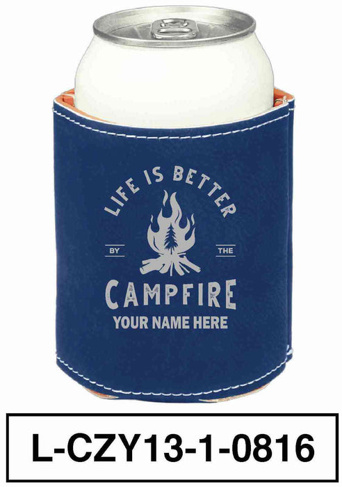 LEATHERETTE CAN COZY - "LIFE IS BETTER"