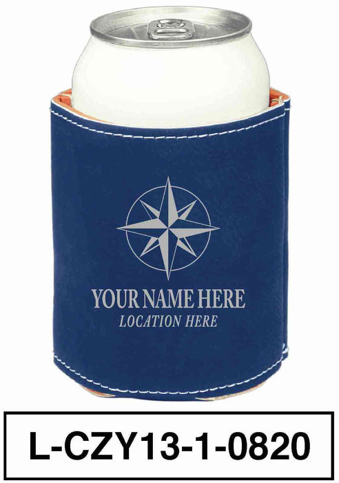LEATHERETTE CAN COZY - "COMPASS"