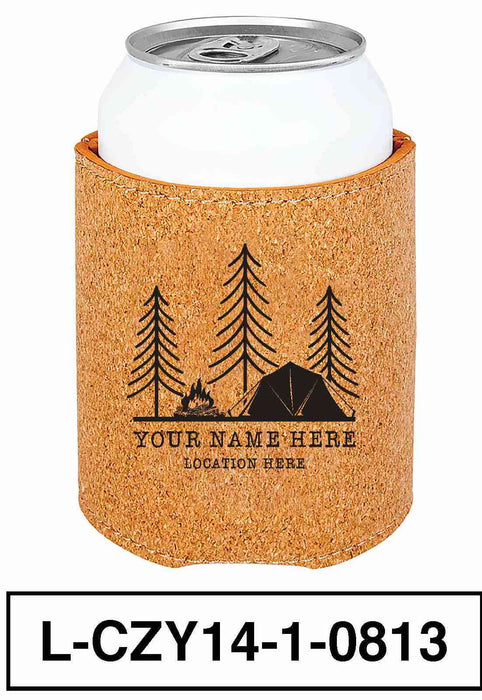 LEATHERETTE CAN COZY - "CAMP SCENERY"