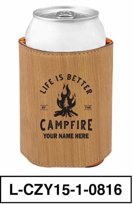 LEATHERETTE CAN COZY - "LIFE IS BETTER"