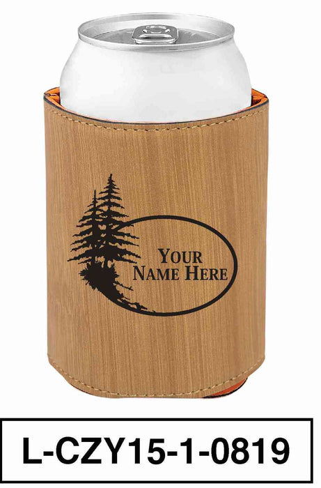 LEATHERETTE CAN COZY - "PINE TREE"