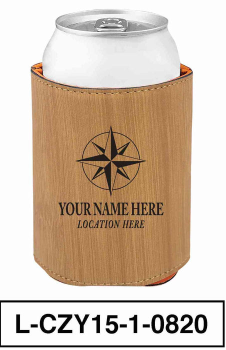 LEATHERETTE CAN COZY - "COMPASS"