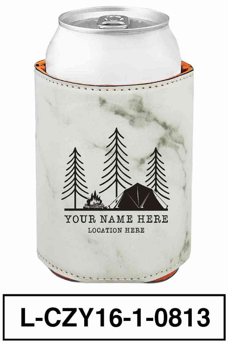 LEATHERETTE CAN COZY - "CAMP SCENERY"