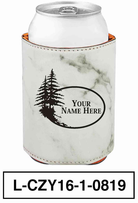 LEATHERETTE CAN COZY - "PINE TREE"