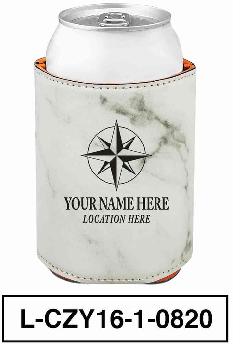 LEATHERETTE CAN COZY - "COMPASS"