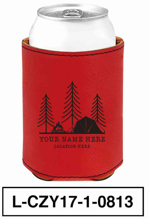 LEATHERETTE CAN COZY - "CAMP SCENERY"