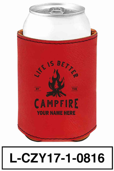 LEATHERETTE CAN COZY - "LIFE IS BETTER"