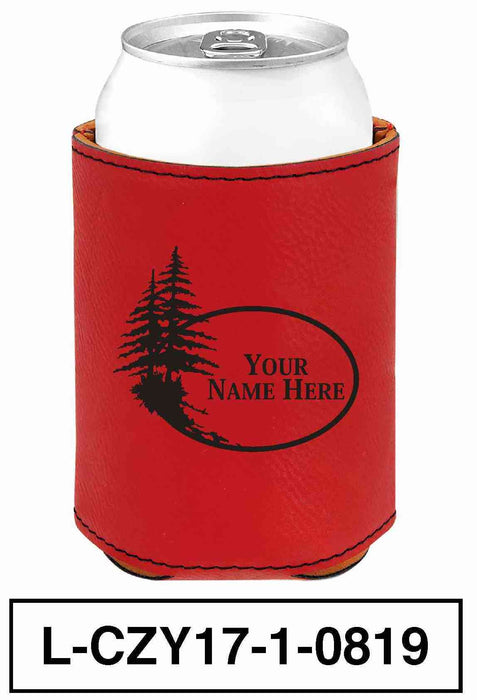 LEATHERETTE CAN COZY - "PINE TREE"