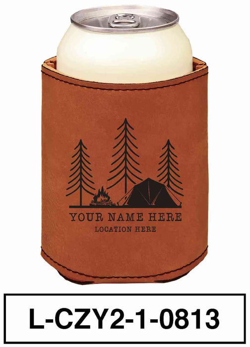 LEATHERETTE CAN COZY - "CAMP SCENERY"
