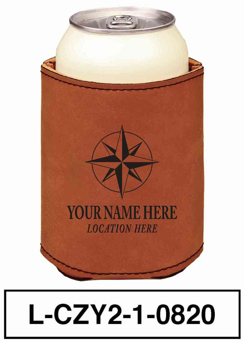 LEATHERETTE CAN COZY - "COMPASS"