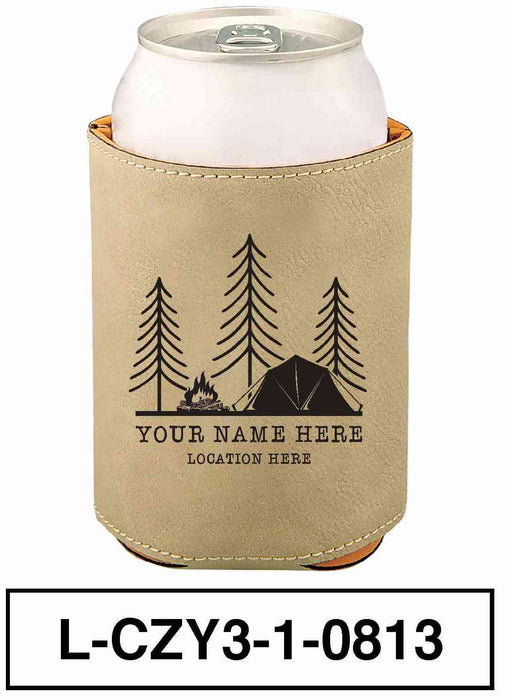 LEATHERETTE CAN COZY - "CAMP SCENERY"
