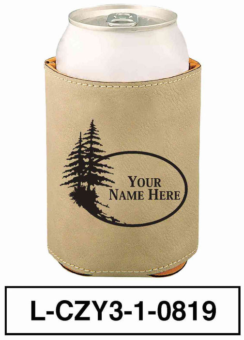 LEATHERETTE CAN COZY - "PINE TREE"
