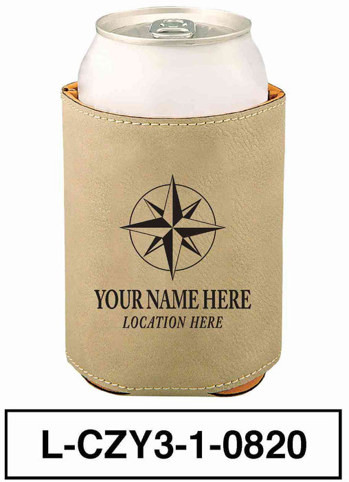LEATHERETTE CAN COZY - "COMPASS"