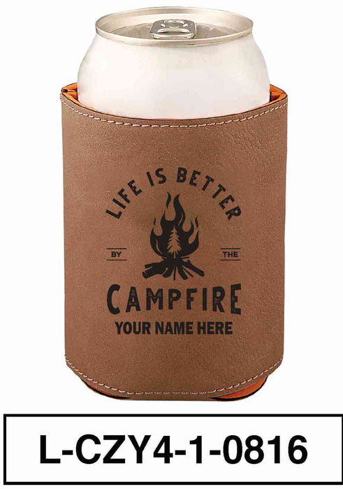 LEATHERETTE CAN COZY - "LIFE IS BETTER"