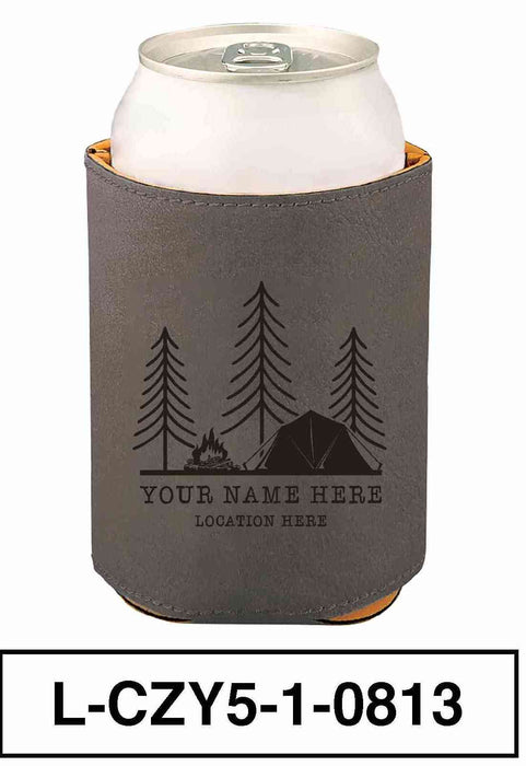 LEATHERETTE CAN COZY - "CAMP SCENERY"