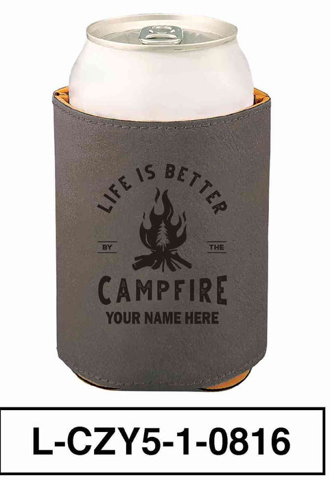 LEATHERETTE CAN COZY - "LIFE IS BETTER"