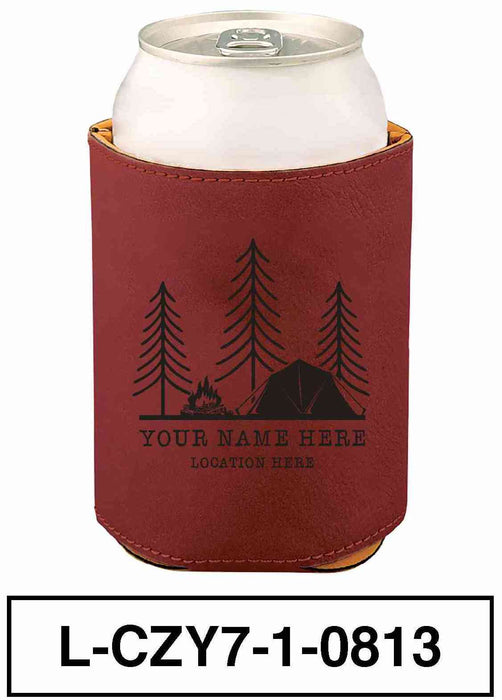 LEATHERETTE CAN COZY - "CAMP SCENERY"