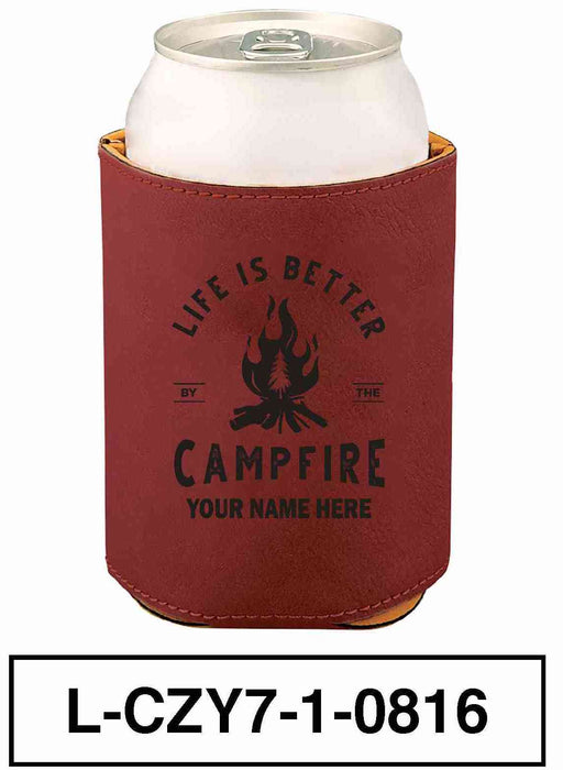 LEATHERETTE CAN COZY - "LIFE IS BETTER"