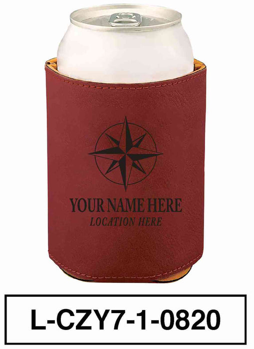 LEATHERETTE CAN COZY - "COMPASS"