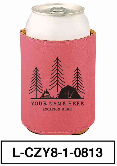 LEATHERETTE CAN COZY - "CAMP SCENERY"