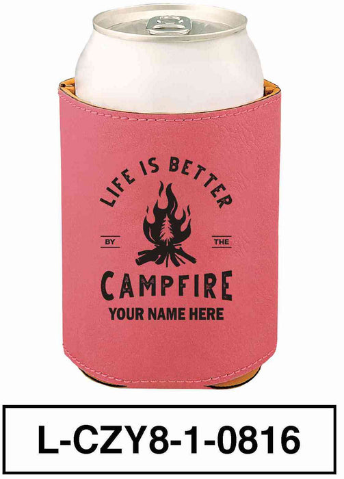 LEATHERETTE CAN COZY - "LIFE IS BETTER"