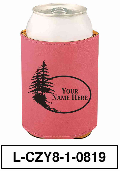 LEATHERETTE CAN COZY - "PINE TREE"