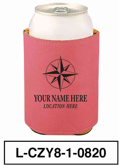LEATHERETTE CAN COZY - "COMPASS"
