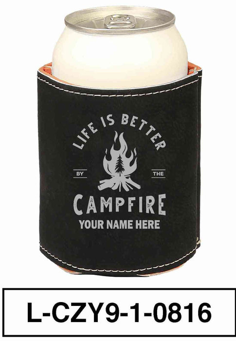LEATHERETTE CAN COZY - "LIFE IS BETTER"