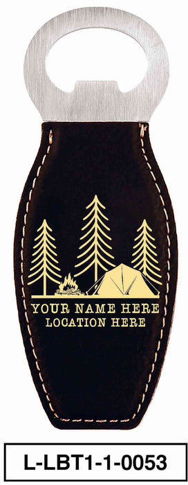 LEATHERETTE BOTTLE OPENER MAGNET - "CAMP SCENERY"