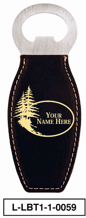 LEATHERETTE BOTTLE OPENER MAGNET - "PINE TREE"