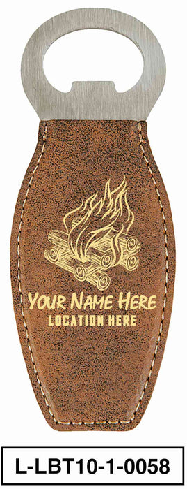 LEATHERETTE BOTTLE OPENER MAGNET - "BONFIRE"