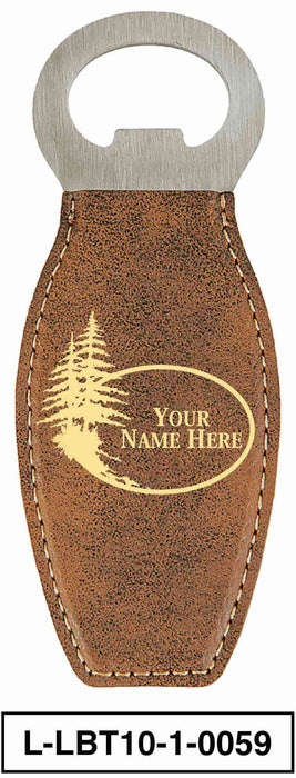 LEATHERETTE BOTTLE OPENER MAGNET - "PINE TREE"