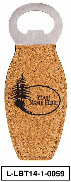 LEATHERETTE BOTTLE OPENER MAGNET - "PINE TREE"
